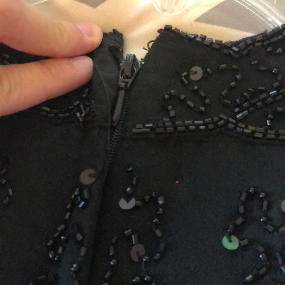 J Laxmi Black Formal Sequin and Bead Top - Picture 6 of 8